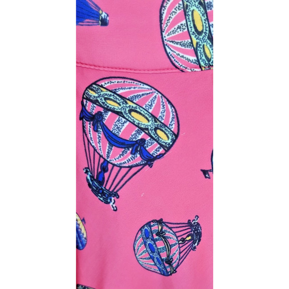SMALL Modcloth Pink A Line Fit & Flare Retro Style Skirt Hot Air Balloons Pocket - Picture 5 of 12